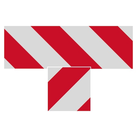 Superior Mark Floor Markings, Ts, 4in, Red/White Hazard Stripe IN-40-580